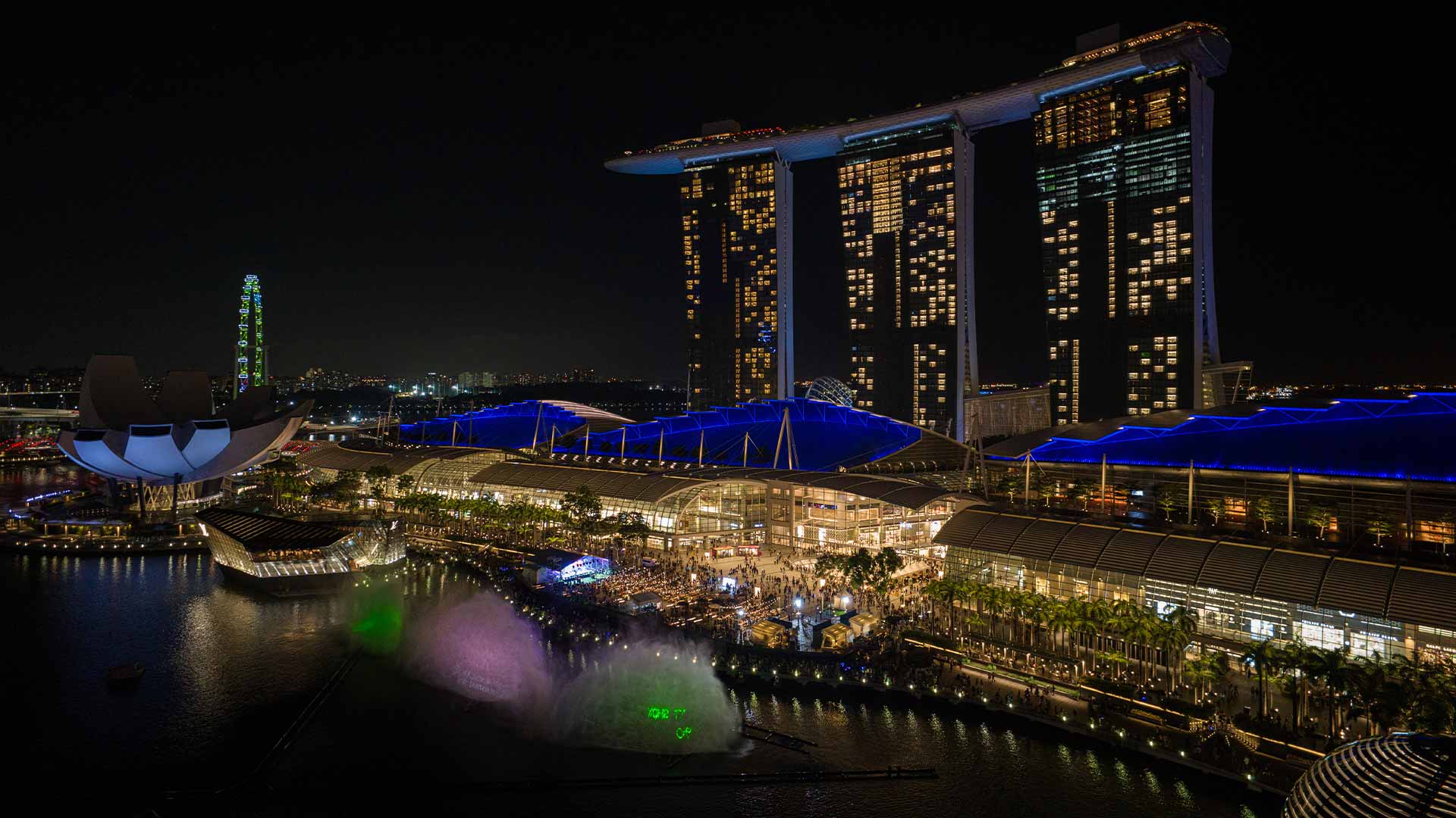 Nightview of Marina Bay Sands during New Year's Eve in Singapore