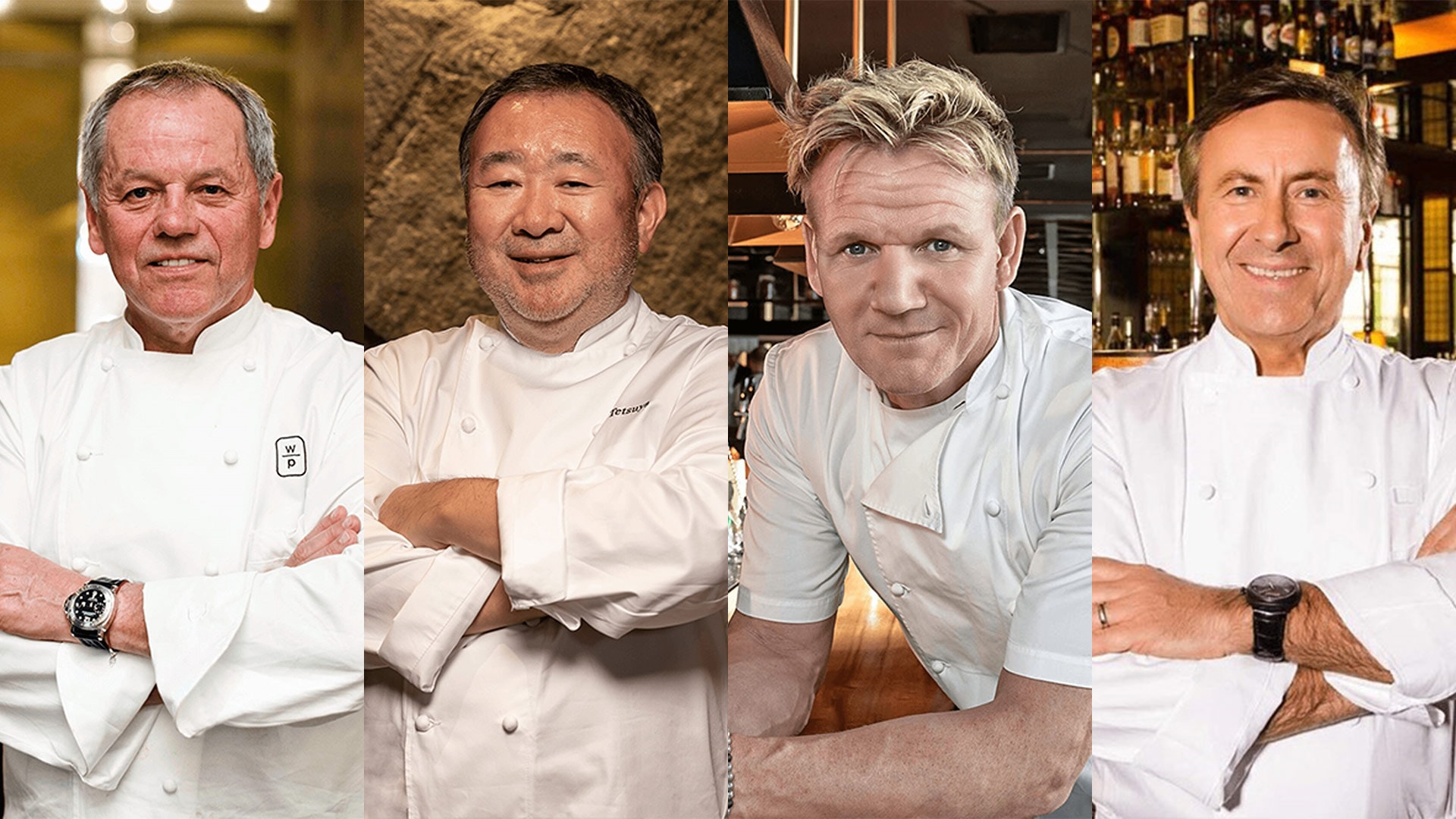 Celebrity chefs Wolfgang Puck, Tetsuya Wakuda, Gordon Ramsay and Daniel Boulud with restaurants in Singapore