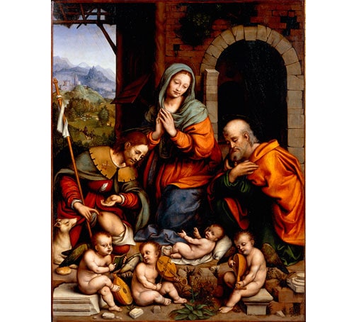 Adoration of the Child with Saint Roch by Giampietrino (Gian Pietro Rizzoli)