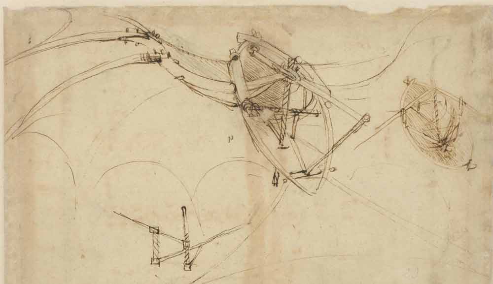 Flying Machine 1478—90  F.860 recto  Leonardo da Vinci Codex Atlanticus
