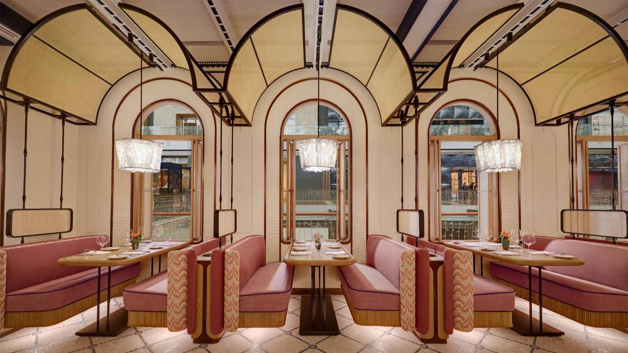 Interior dining area of newly opened celebrity chef restaurant, Maison Boulud