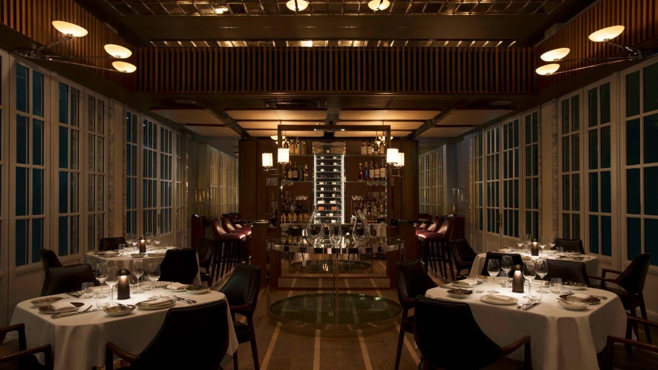 Interior of a fine dining area at Spago Dining Room