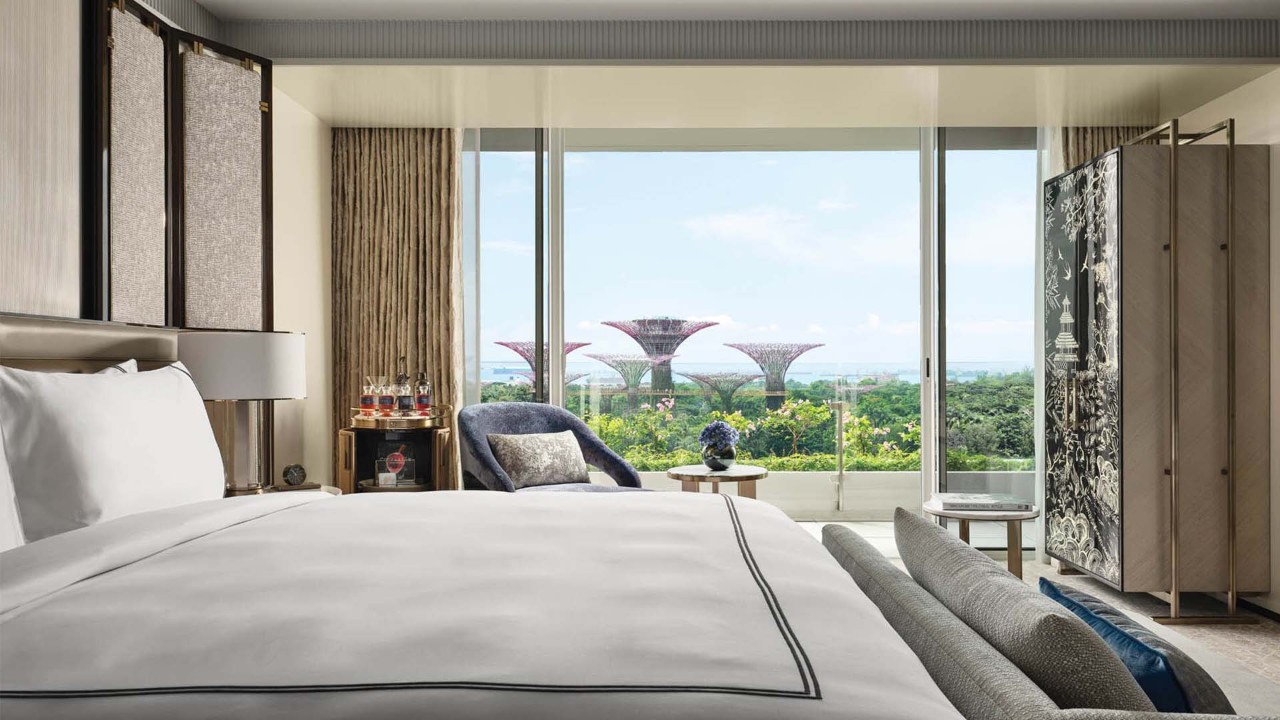 Hotel room at Marina Bay Sands for a getaway with mum this Mother's Day