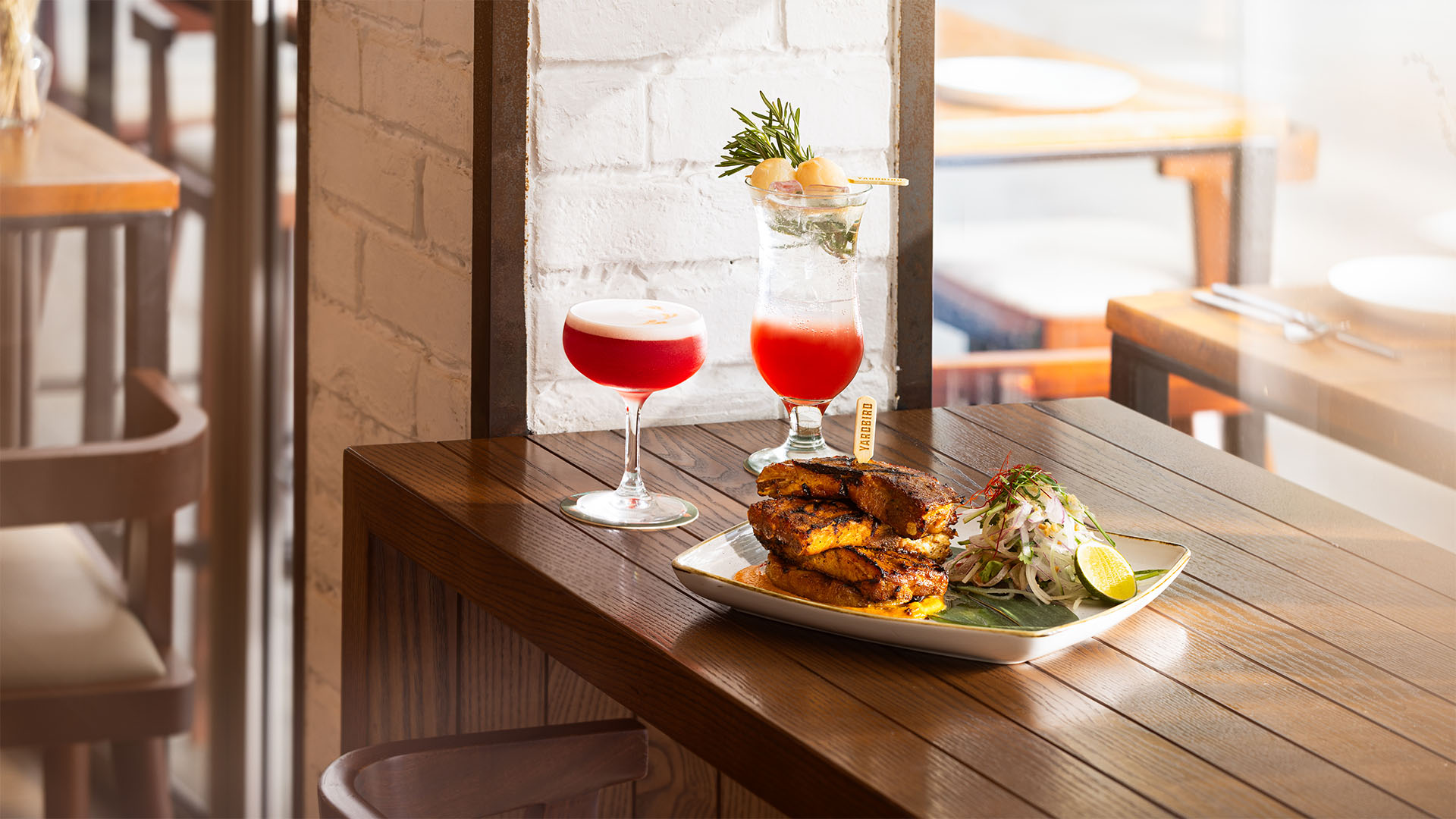 National Day inspired cocktail and grilled pork skewers to celebrate 2026 National Day in Singapore