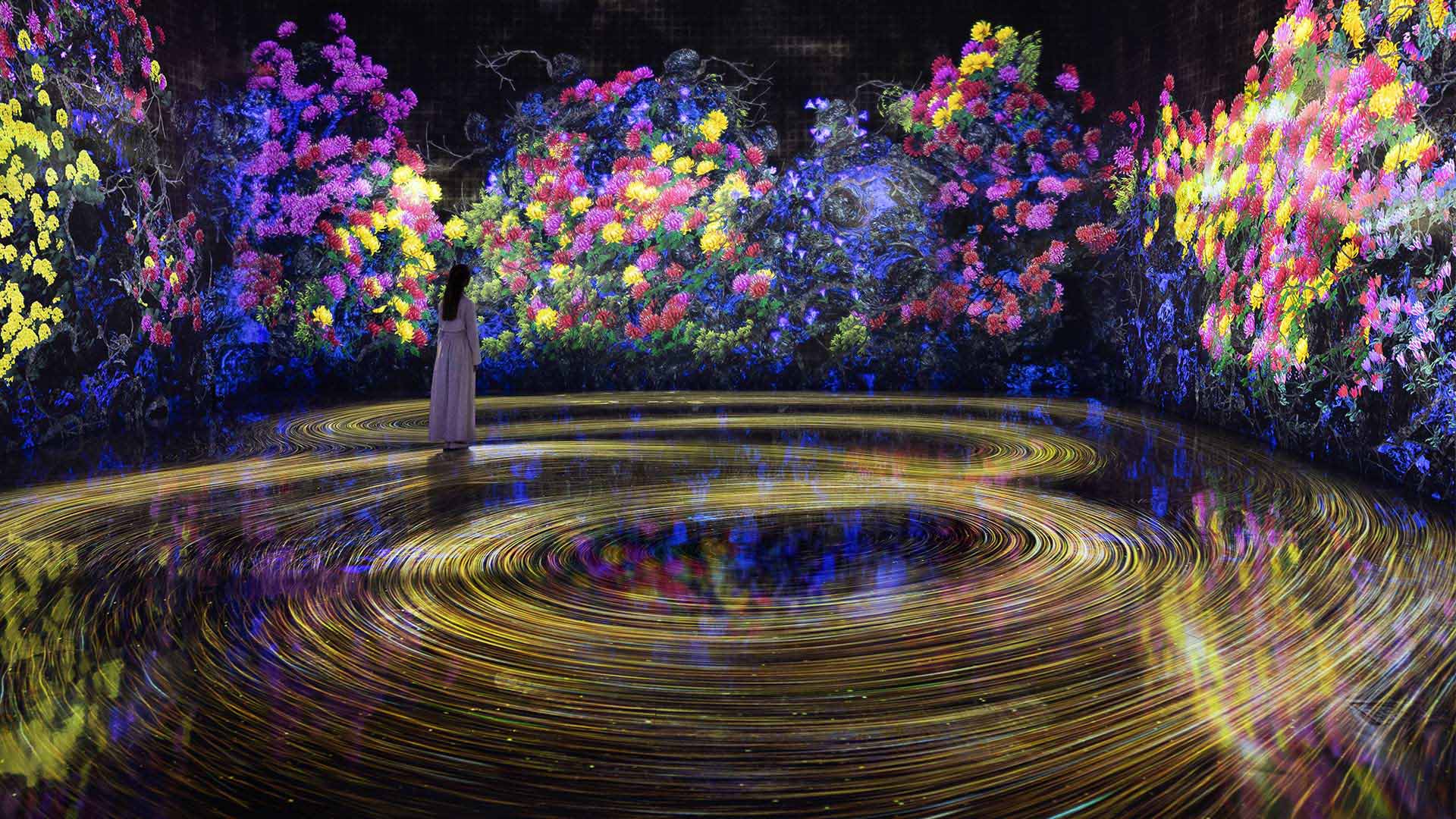 Flow Reaches Far, an immersive showcase for teamlab Future World at ArtScience Museum, an attraction at Marina Bay Sands