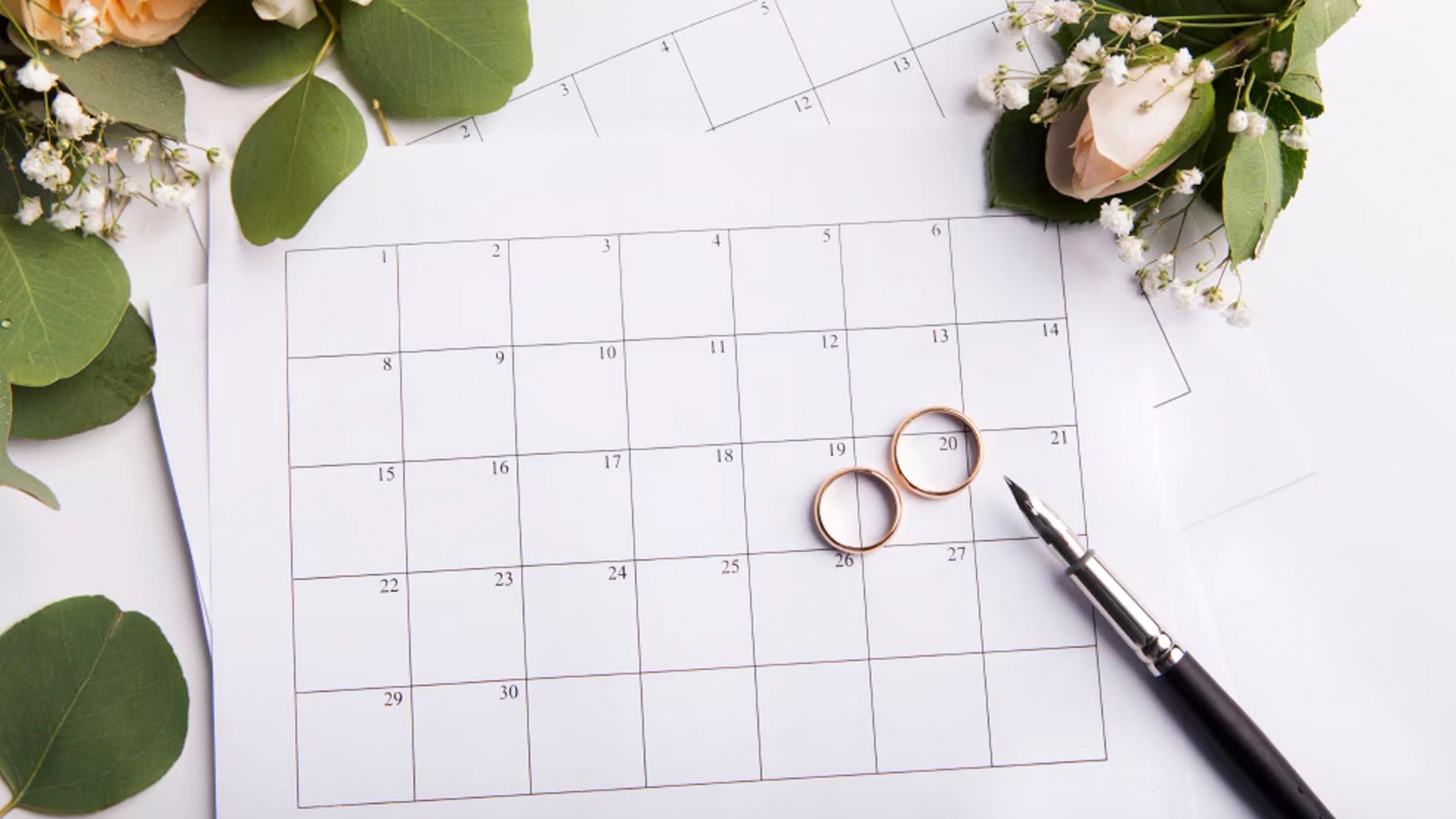 Wedding Calendar with Rings