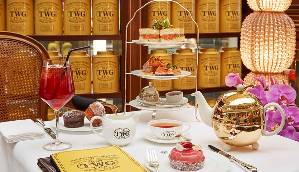 TWG tea and pastries served for high tea at Marina Bay Sands, Singapore
