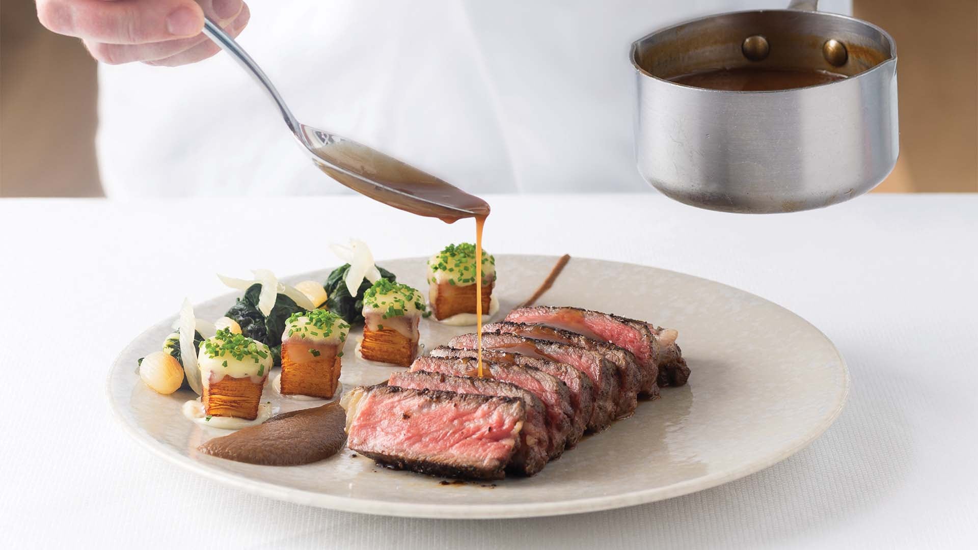 Steak served at CUT, one of the best dinner places in Singapore