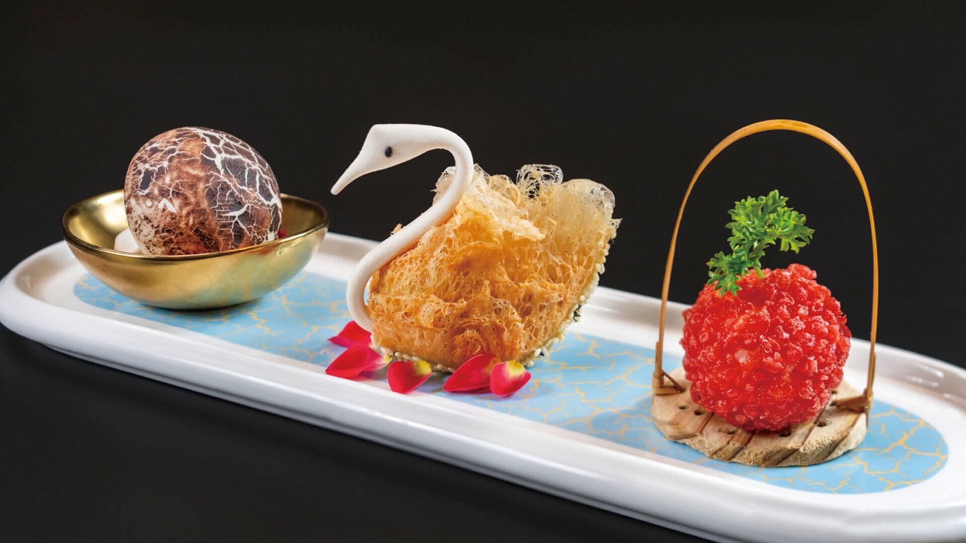 Crispy egg tarts from BLOSSOM, a Chinese restaurant in Singapore