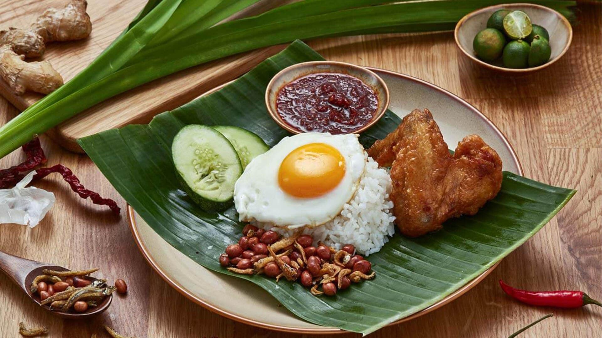 Nasi lemak from Rasapura Masters, a food court in Marina Bay Sands with halal food options