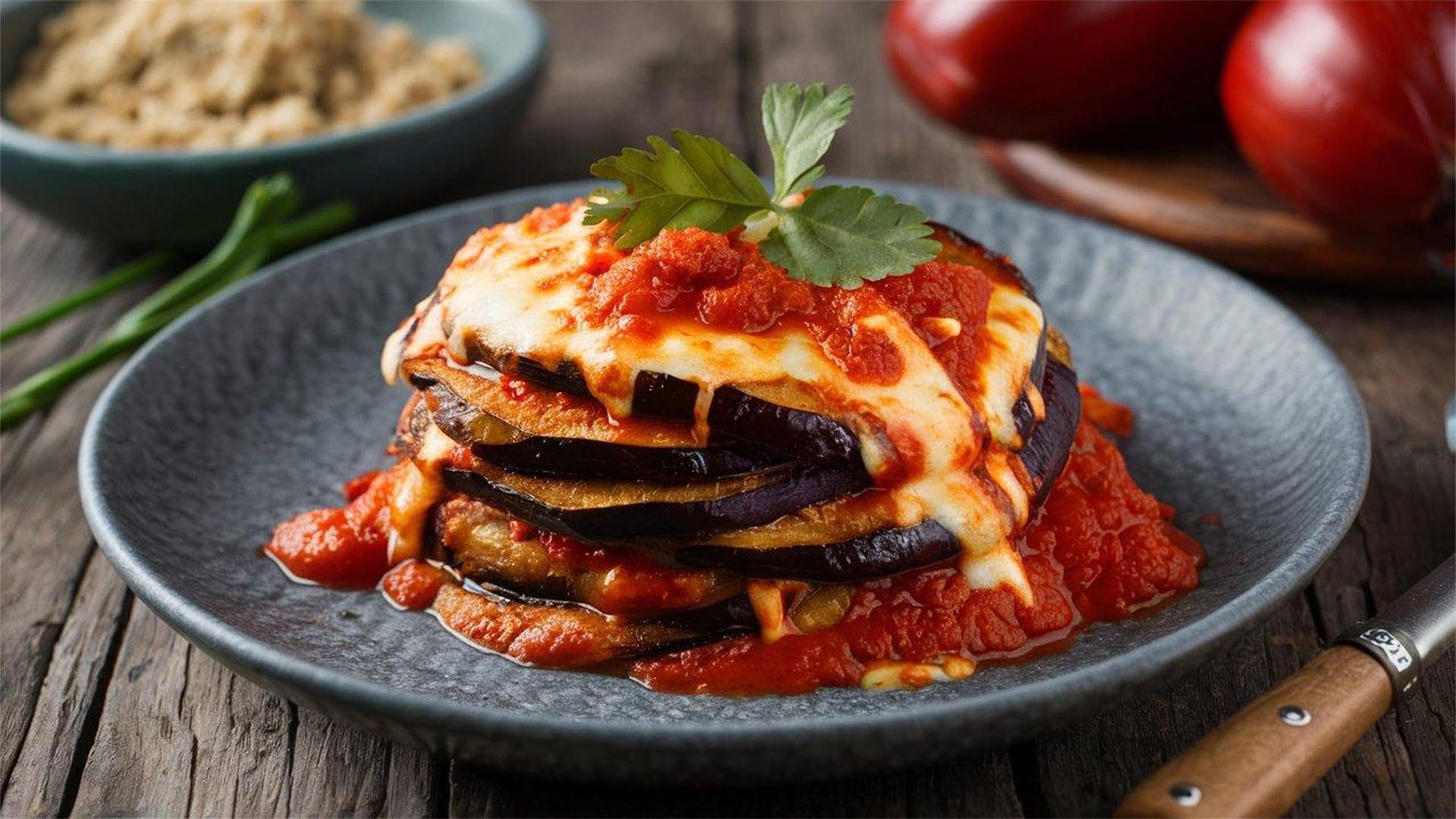 Eggplant parmigiana, a classic Italian dish served at LAVO
