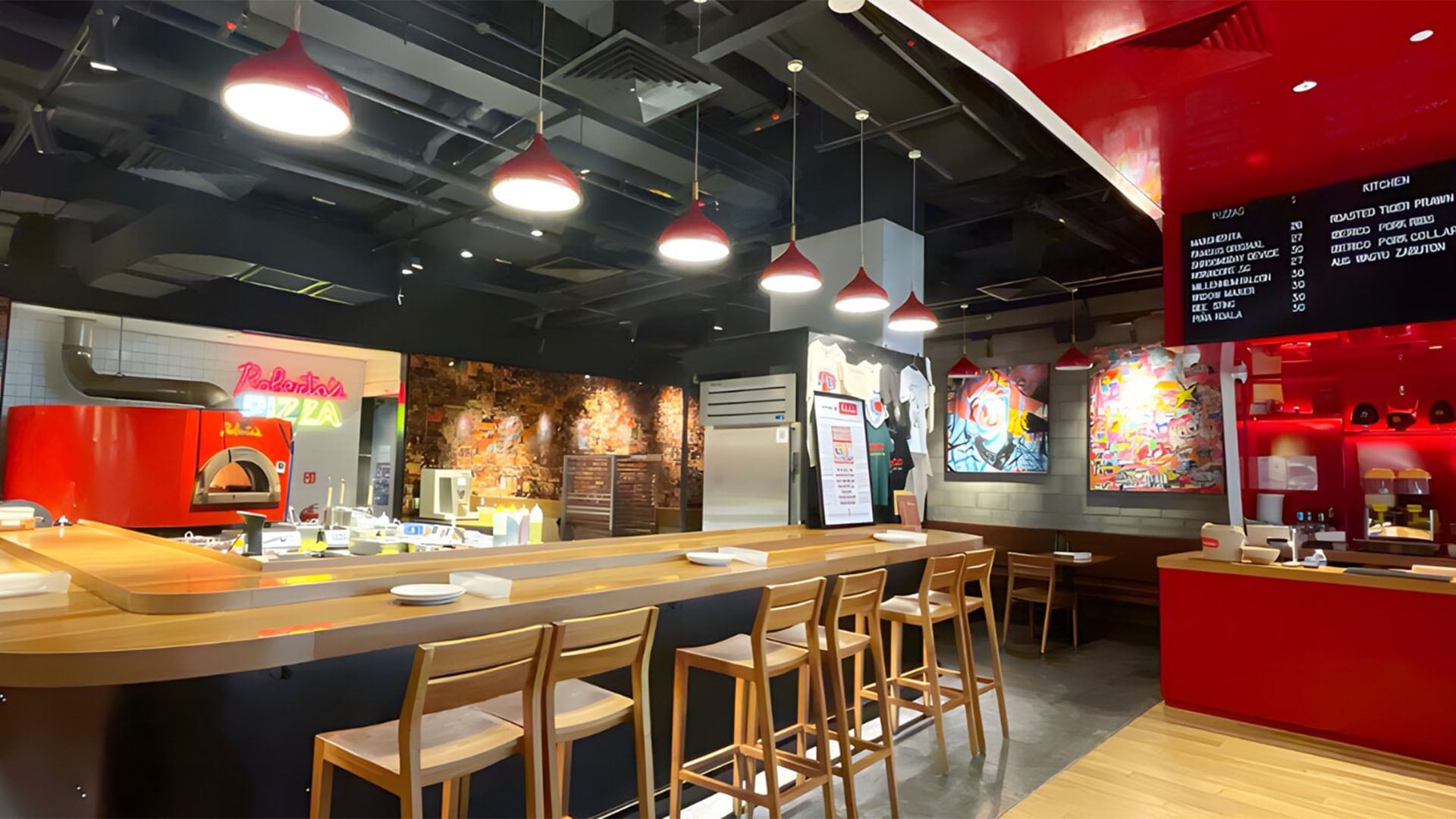 Rustic charm of Roberta's Pizza, an Italian pizzeria at Marina Bay Sands