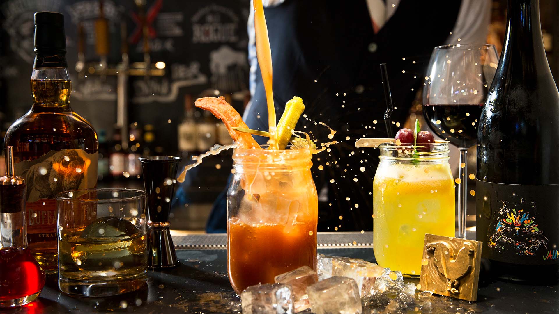 Cocktail selections at a pet-friendly restaurant in Singapore