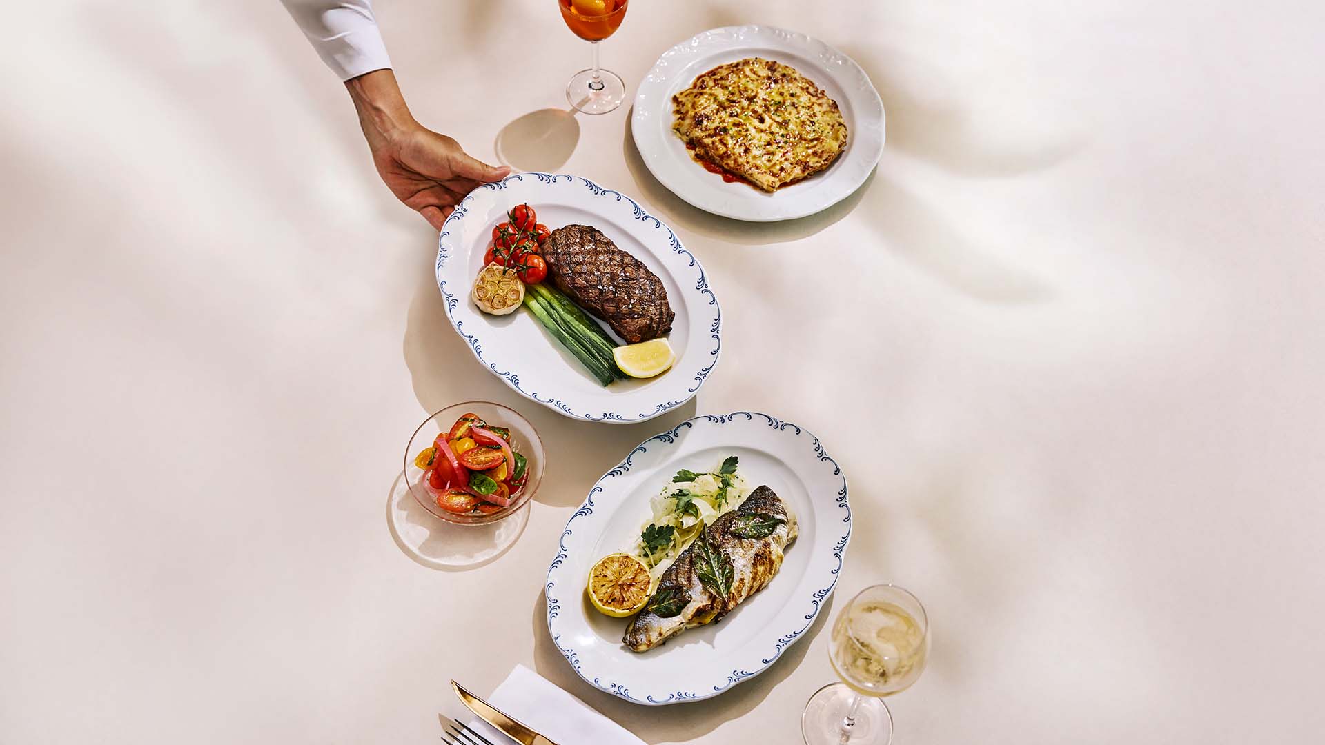 Western dishes from Lavo, an Italian rooftop restaurant in Singapore