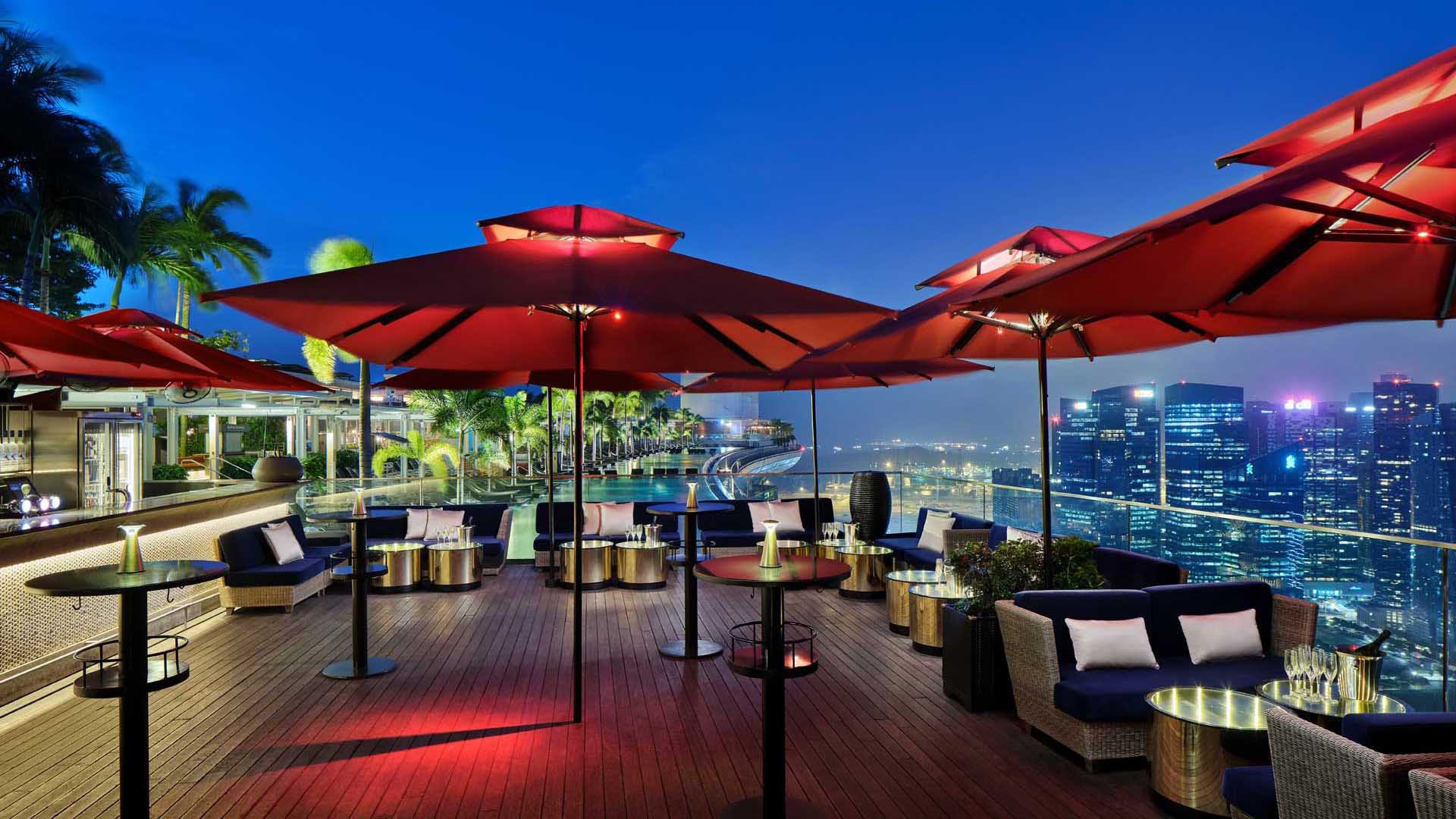 Rooftop bars at Marina Bay Sands