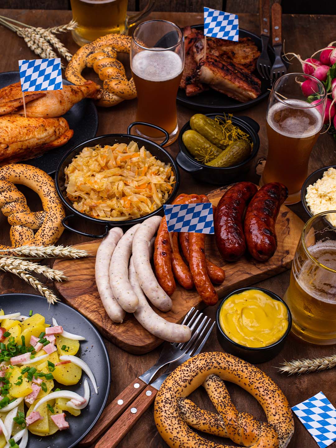 A table full of German delights for Oktoberfest 2025