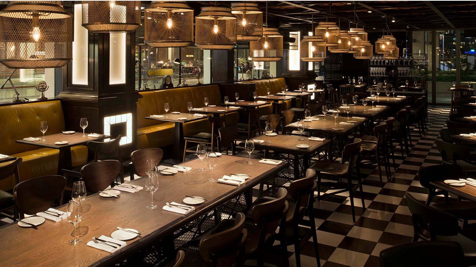 Interior of Bread Street Kitchen, a casual dining celebrity chef restaurant in Singapore