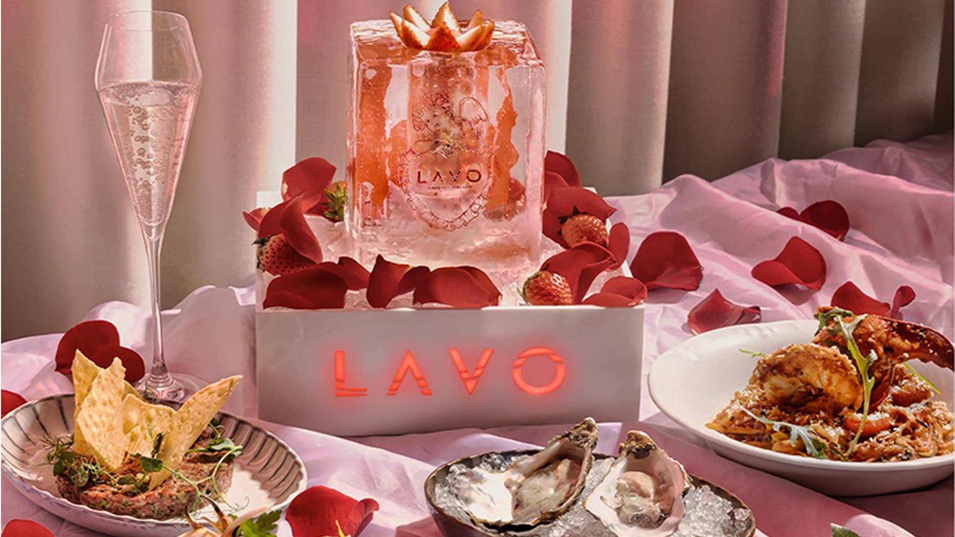 Valentine's Day menu from LAVO, an Italian rooftop restaurant in Singapore
