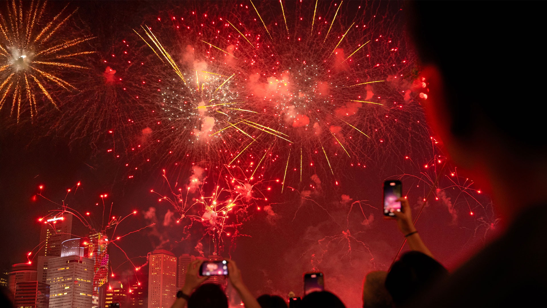 Fireworks at SkyPark Observation Deck