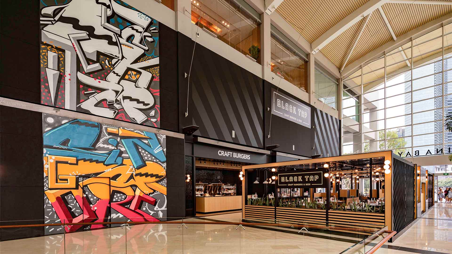 Storefront of Black Tap, a restaurant with private dining and events opportunities in Singapore