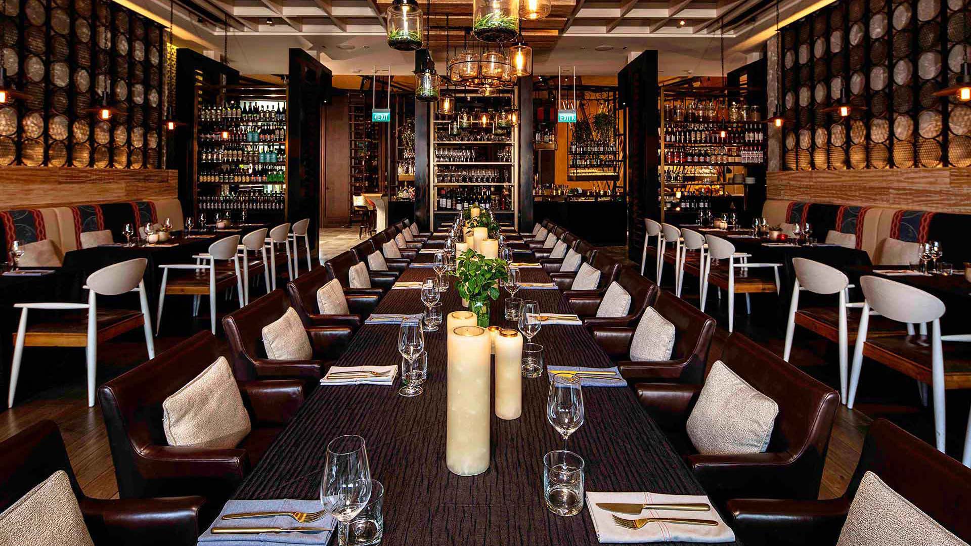 Table and dining setting for restaurants holding private dining and events in Singapore