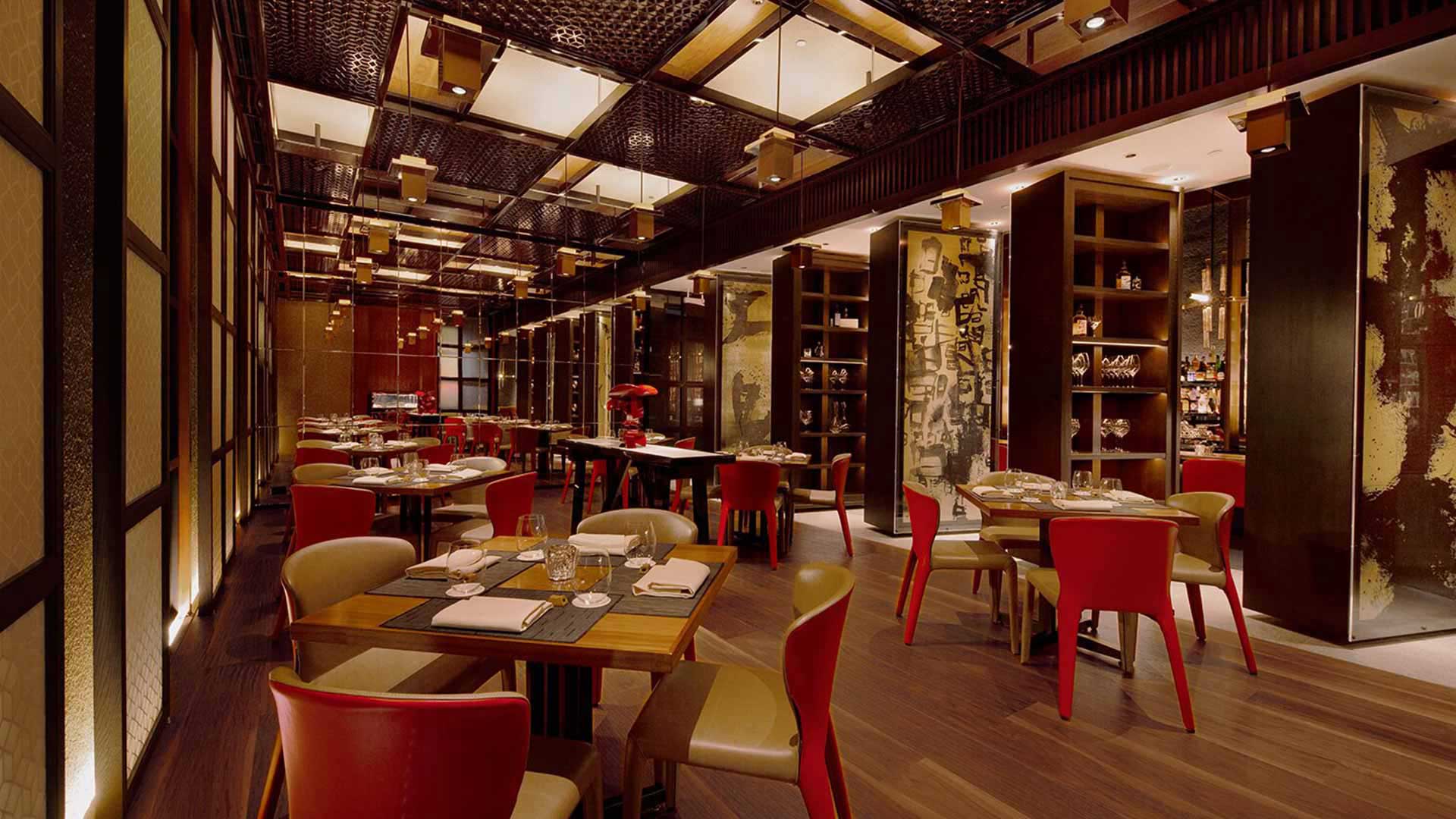 Main dining hall at Waku Ghin, a michelin star restaurant in Singapore to hold private events and meeting