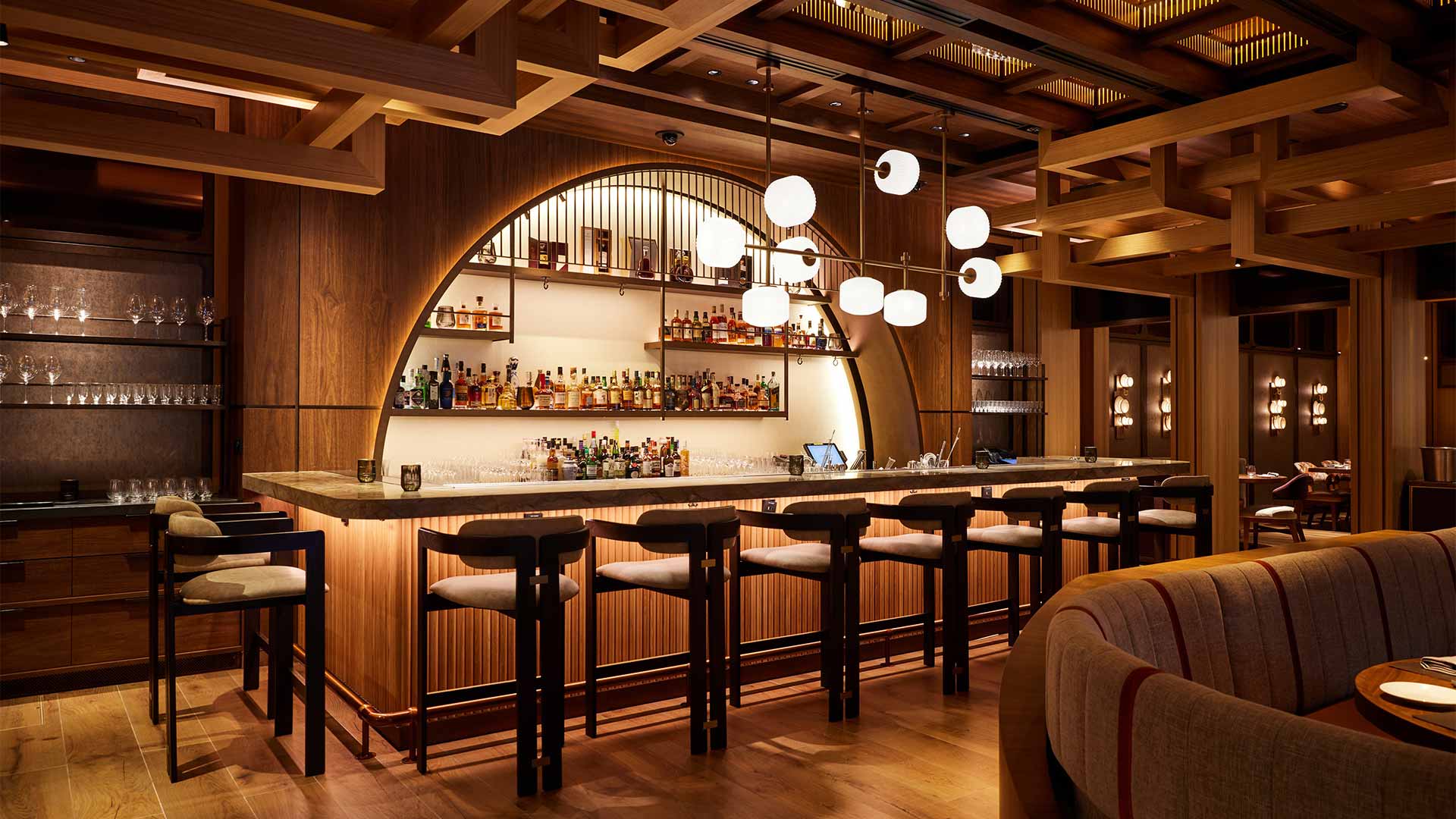Bar area of Wakuda Singapore, a restaurant and bar in Singapore to hold private events and meetings