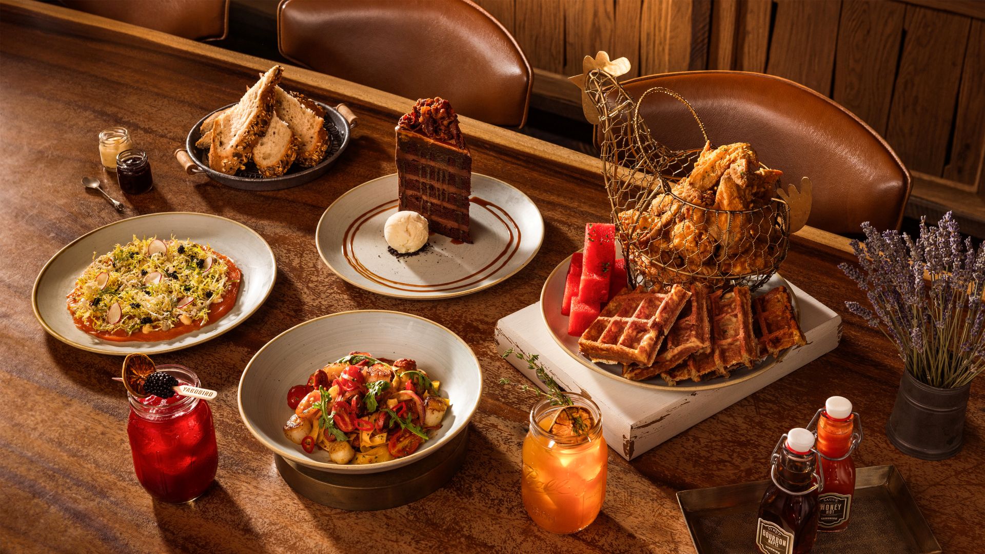 Signature Southern classics served at Yardbird for sharing and a casual dining experience