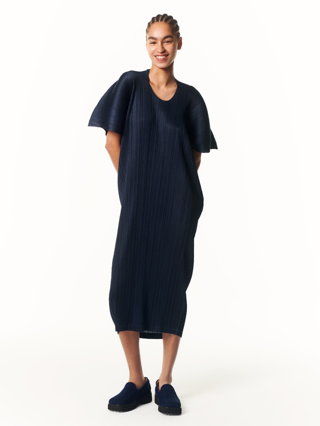 美品 PLEATS PLEASE ネイビー オールインワン イッセイミヤケ プリーツプリーズ ネイビー オールインワン セール