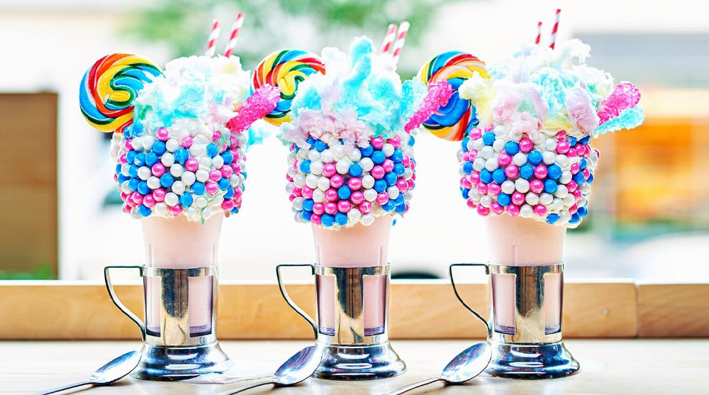 Cotton Candy Crazyshake at Black Tap Craft Burgers & Beer, a popular instagrammable drink in Singapore