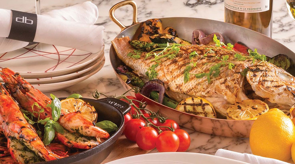 Prawn and fish at db Bistro bring your seafood-loving dad for a Father's Day dinner
