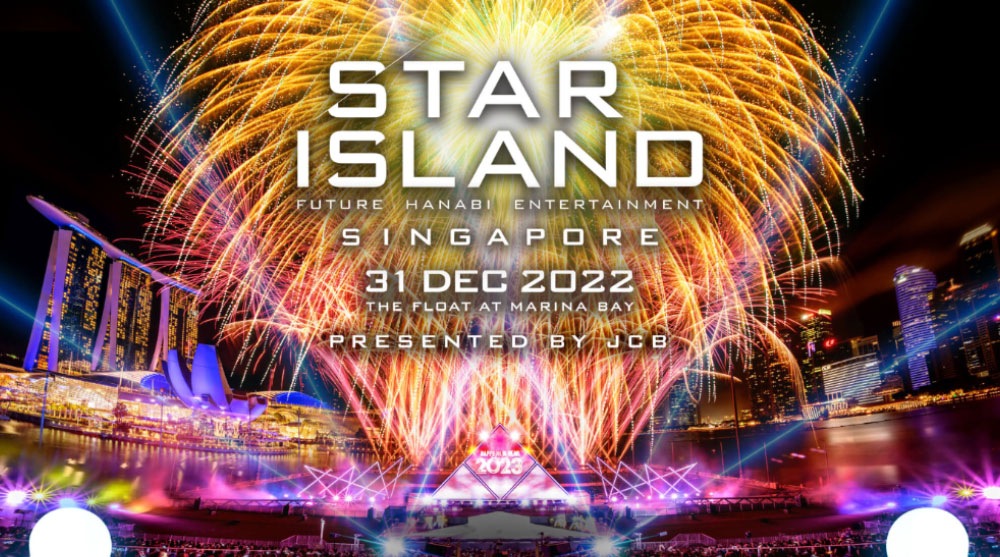 Star Island, a New Year's Eve countdown event in Singapore, near Marina Bay Sands