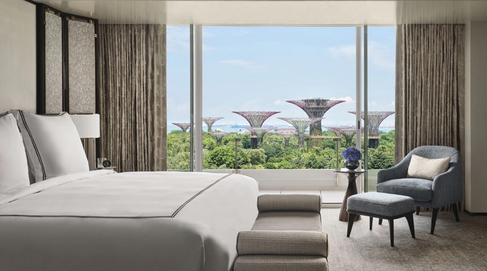 Newly renovated Sands Premier Suite at Marina Bay Sands, with a view of Gardens By The Bay in Singapore