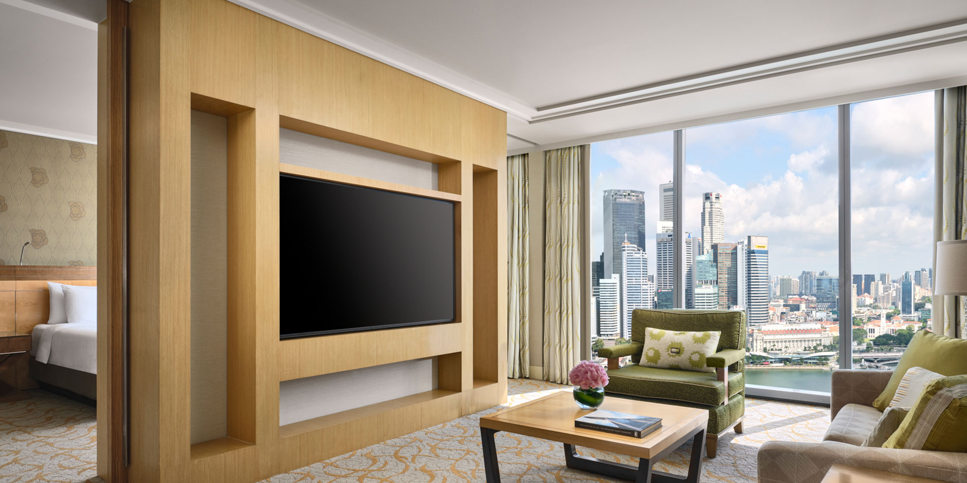 Orchid Suite Living Room with View at Marina Bay Sands