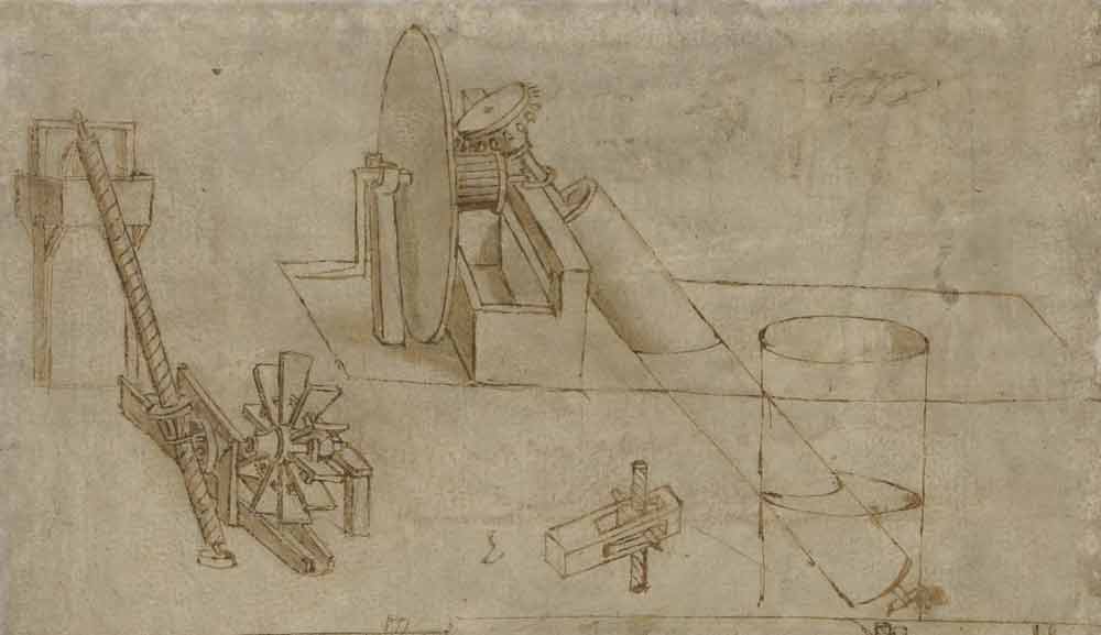 Archimedes’ Screw Circa 1480  F.6 recto Leonardo da Vinci Codex Atlanticus