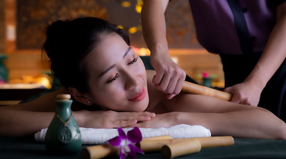 Woman enjoying a wellness spa session at Banyan Tree Spa during Mother's Day
