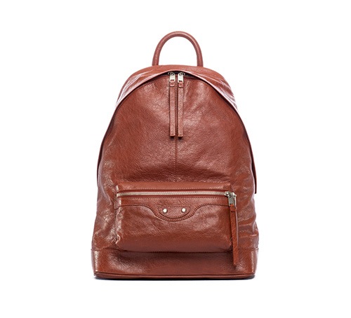 Balenciaga: Classic backpack in Rouge Rouill