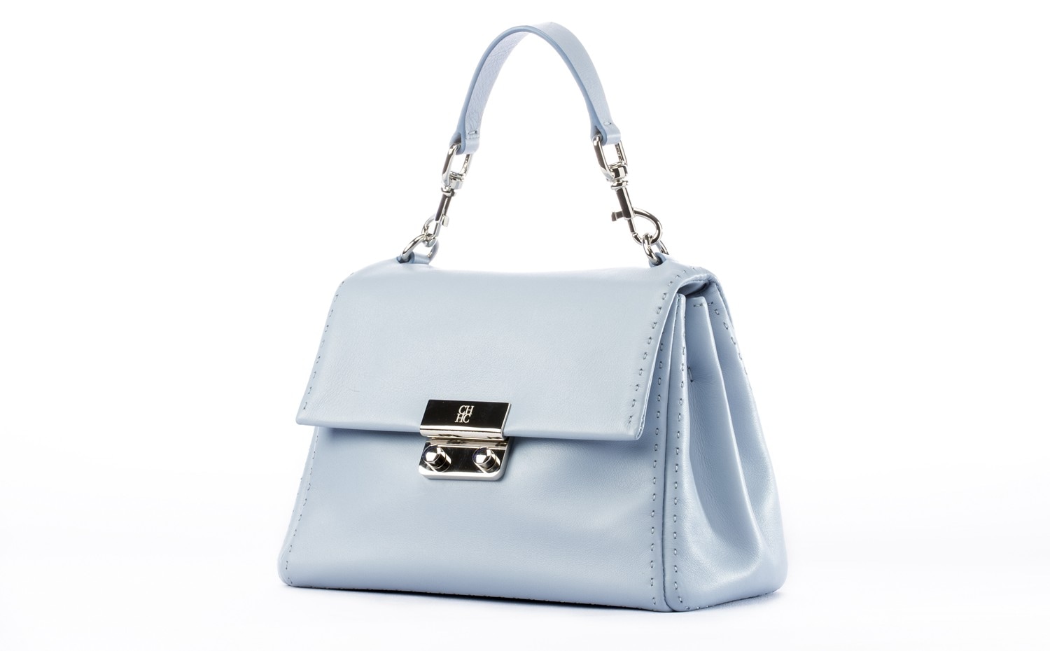 CH Carolina Herrera: Petit Baret Bag in Baby Blue