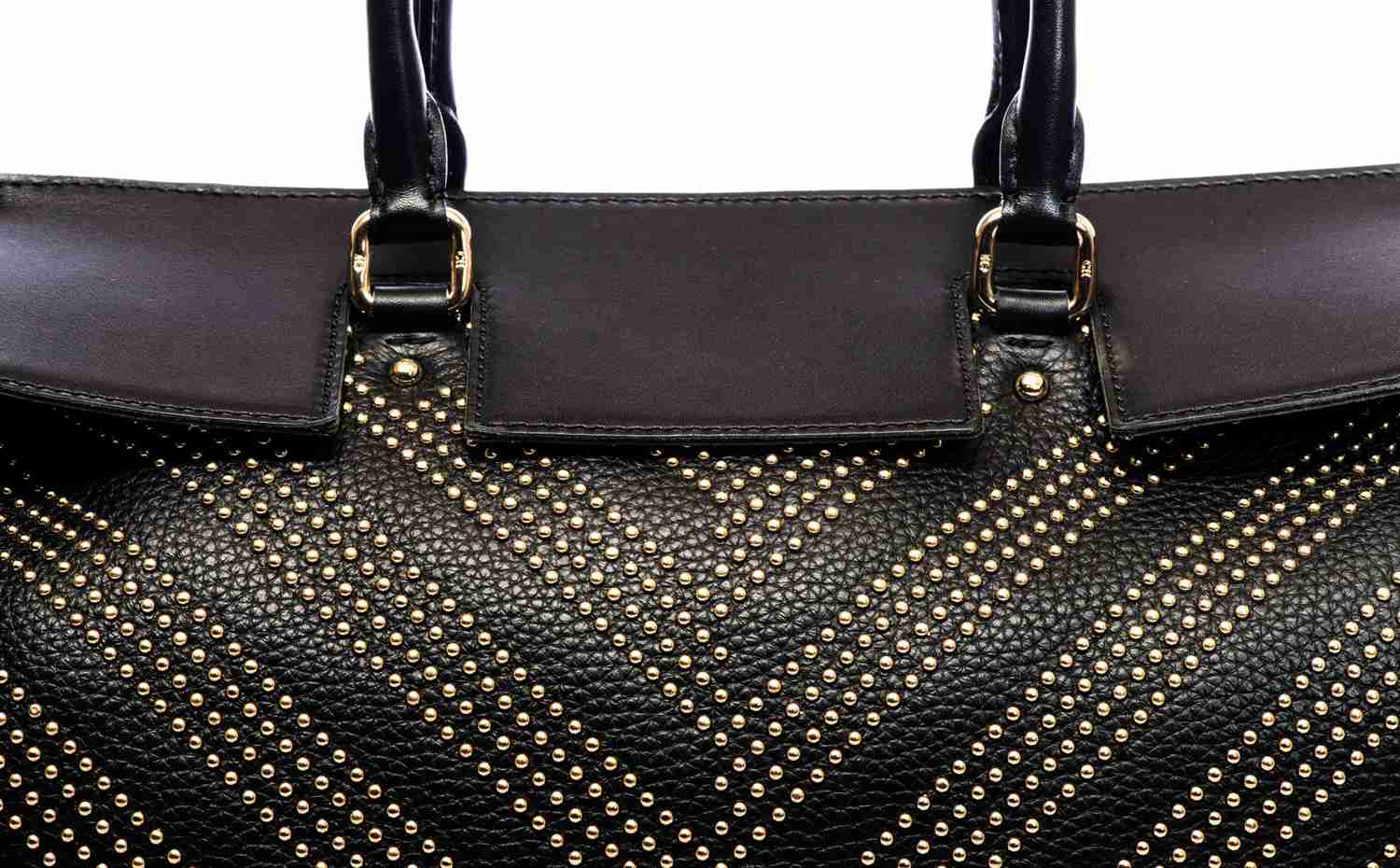 CH Carolina Herrera - Nubuck and Blanes leather Vendôme Bag with petit gold studs