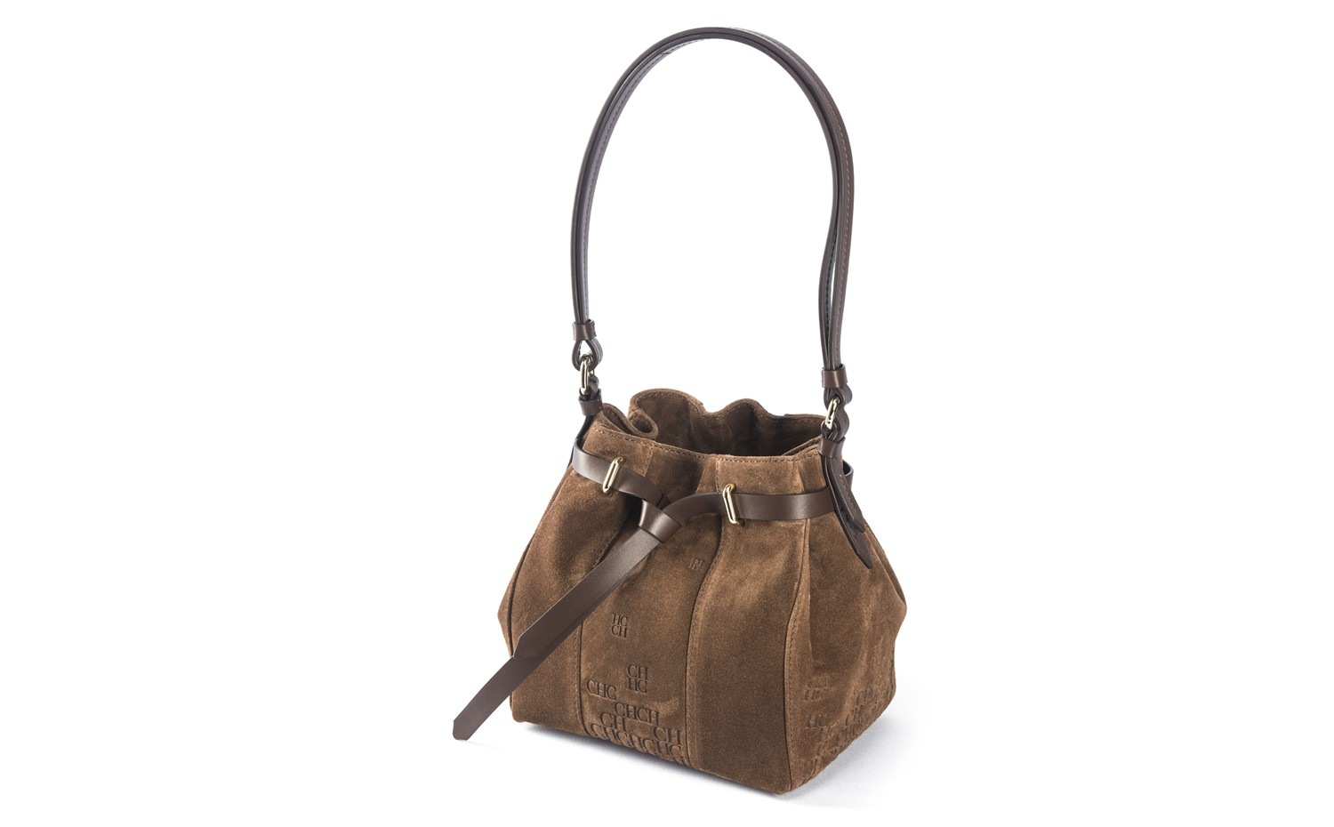 CH Carolina Herrera - Western Small Suede Bucket Bag