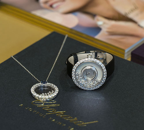 Chopard - 40th Anniversary of the Happy Diamonds Collection featuring the Happy Diamonds Watch and the Happy Diamonds Pendant