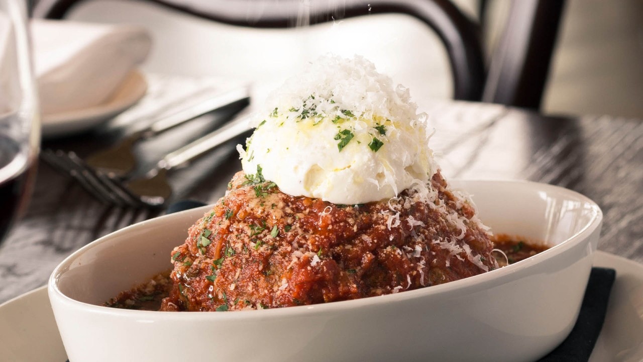 Meatball topped with cheese at LAVO, after taking instagrammable photos in Singapore