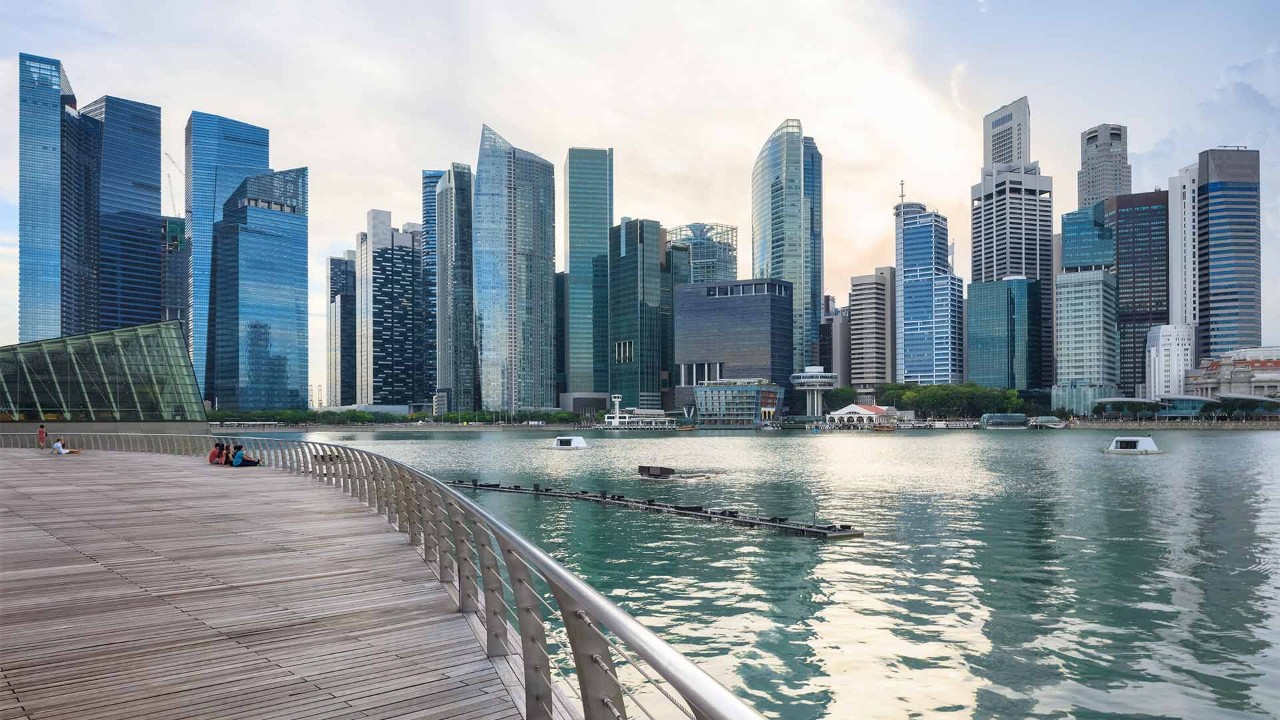 Waterfront promenade at Marina Bay Sands, ideal for outdoor activities in Singapore