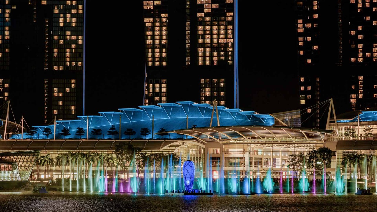 Spectra, a light and water show, right in front of the iconic Marina Bay Sands, Singapore
