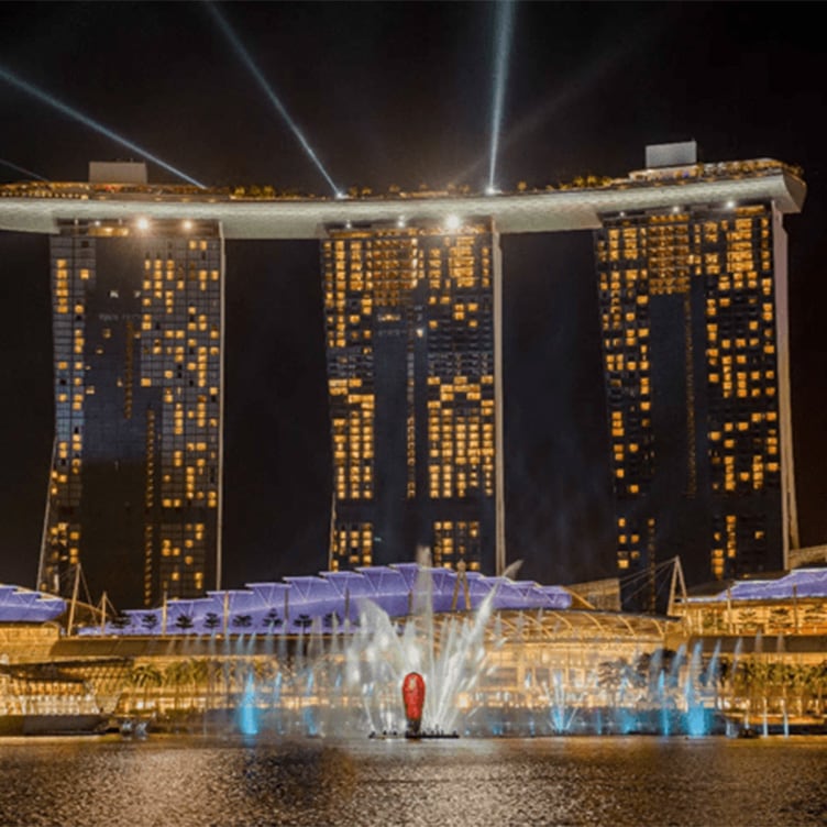 Spectra, a light and water show, right in front of the iconic Marina Bay Sands, Singapore