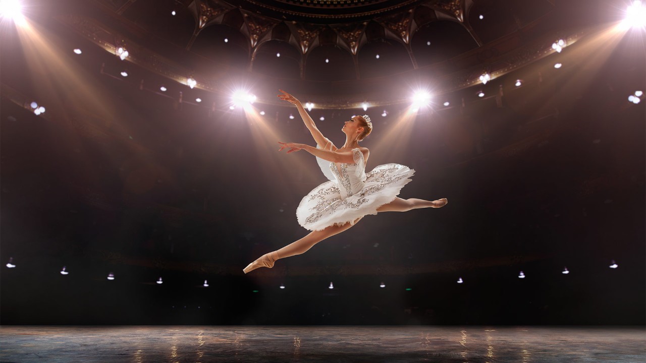 Ballet dancer performing on stage at the best theatre in Singapore, the Sands Theatre
