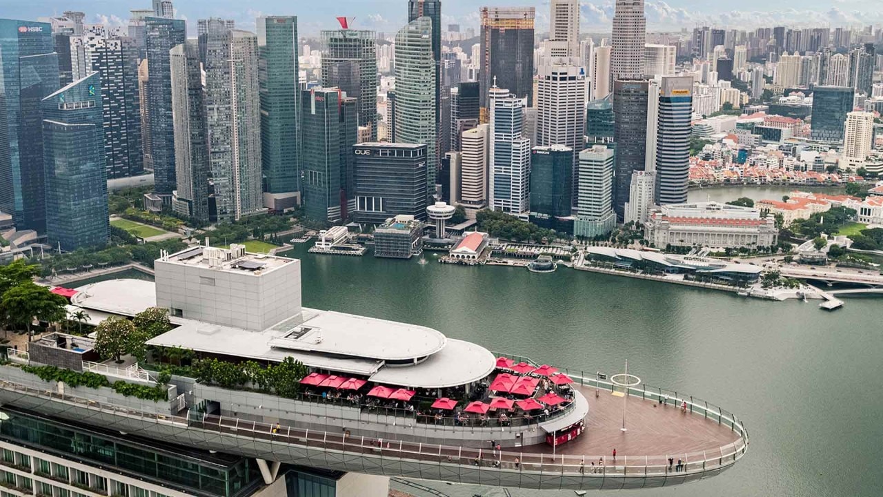 View of the SkyPark Observation Deck, a rooftop deck for the best view of Singapore