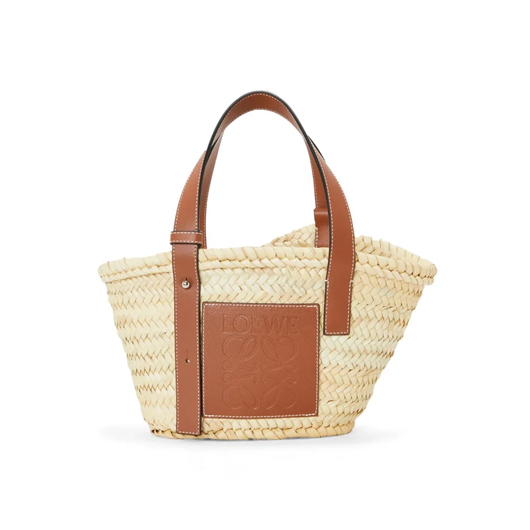 Branded woven tote bag from LOEWE, a branded bag brand in Singapore