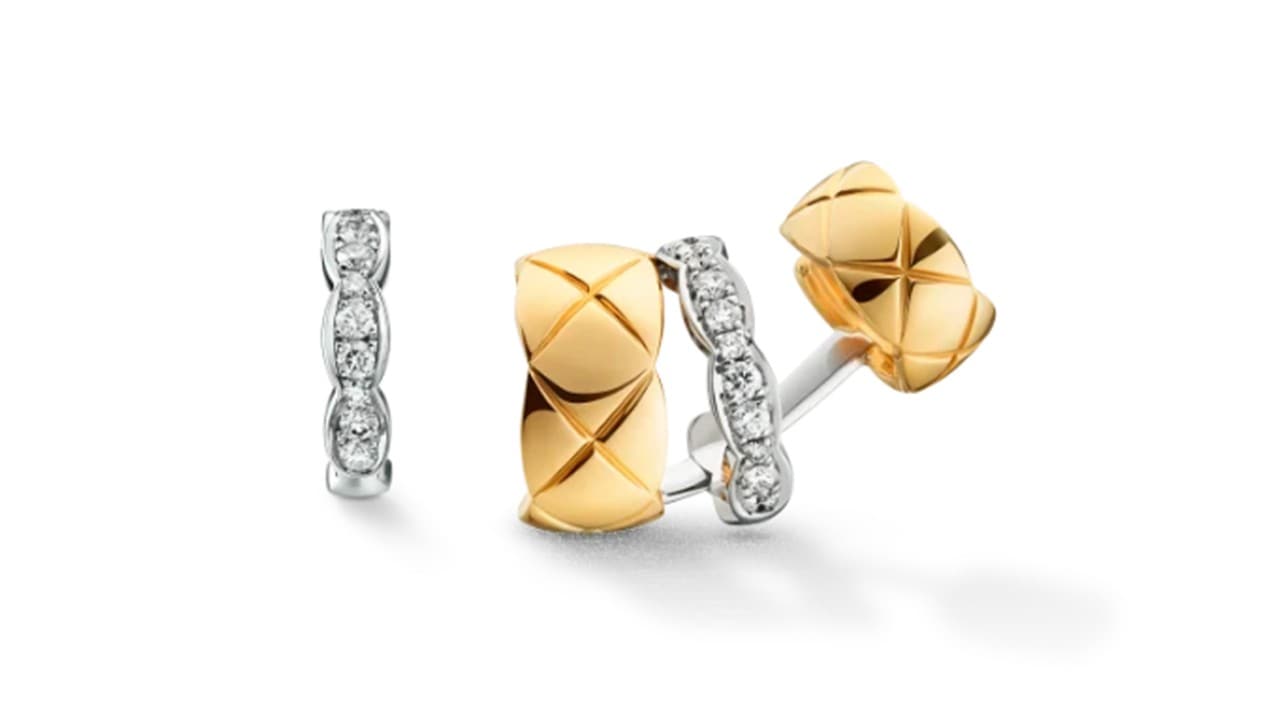 Gold and diamond cuff earrings from Chanel, a luxury jewellery brand in Singapore, Marina Bay Sands
