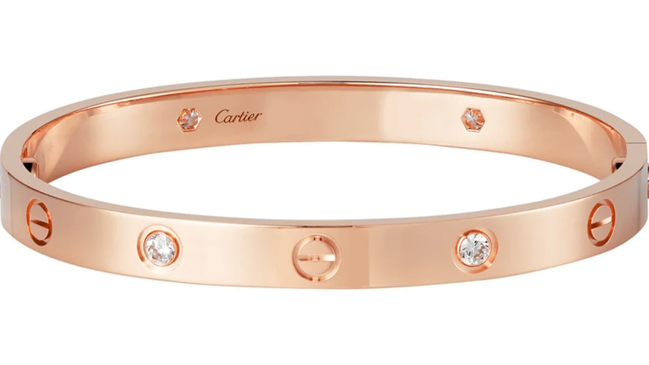 Love bracelet with diamond in rose gold from Cartier, a luxury jewellery brand in Singapore